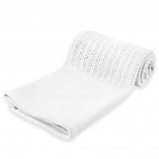 CBP60-W: White Deluxe Personalisation Cellular Cotton Roll Blanket